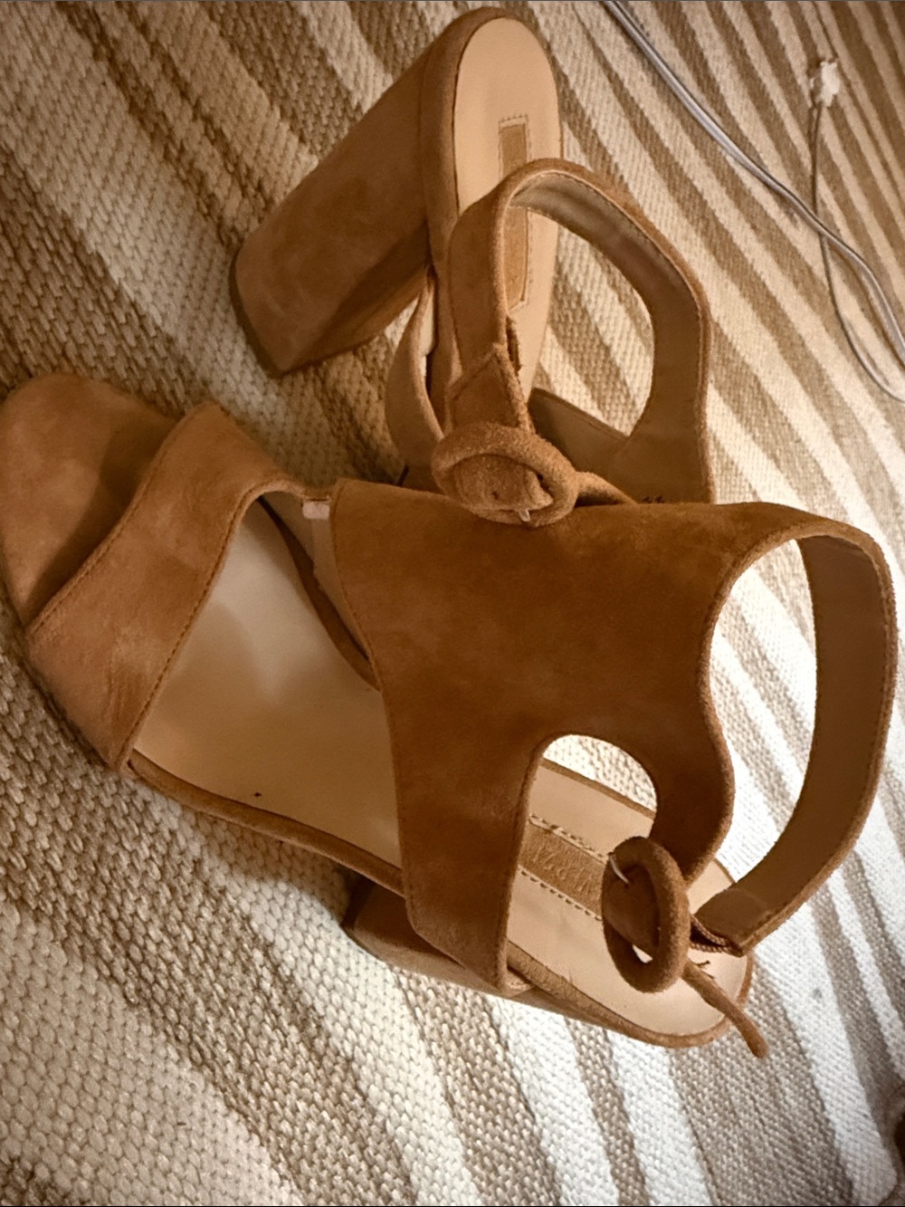 Women’s Tan Suede Block Heel Sandals